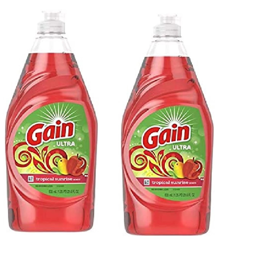 Gain Ultra Dishwashing Liquid Dish Soap, Tropical Sunrise Scent 21.6
