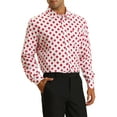thumbnail image 4 of INSPIRE CHIC Men's Polka Dots Dress Shirts Button Down Long Sleeves Shirt, 4 of 5