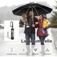 thumbnail image 3 of TUMAAOTU Inverted Umbrella with Carabiner Handle, Compact Wind Proof Umbrellas For Rain and Sun Protection, Portable Reverse Folding Umbrella, Car Umbrella for Women Men, 10 Ribs Black,50 IN, 3 of 7