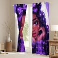 thumbnail image 6 of Black Blackout Curtains Afro Curtains for Living Room 2 Panels 42"Wx63"L,Purple Bow American African Princess Magical Curtains & Drapes,Kawaii Room Decor, 6 of 6