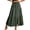 Army Green, variant on Skirts for Women Breathable Comfortable Summer Casual Elastic Waist Slit Solid Color Pleated Drawstring Pockets Women's Skirts