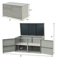 thumbnail image 3 of Costway Outdoor Sturdy 88 Gallon Rattan & Steel Deck Box, Gray, 3 of 11
