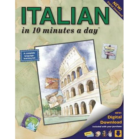 Italian in 10 Minutes a Day : Language Course for Beginning and Advanced Study. Includes Workbook, Flash Cards, Sticky Labels, Menu Guide, Software, Glossary, and Phrase Guide. Grammar. Bilingual Books, Inc.