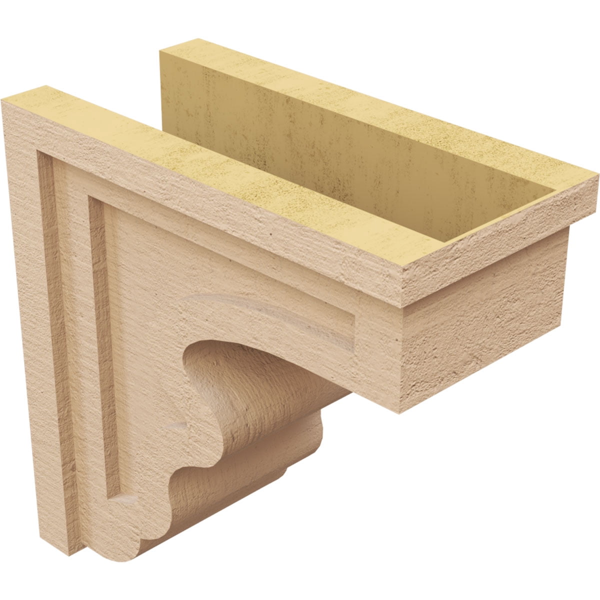 7"W x 14"D x 14"H Classic Highland Rough Cedar Woodgrain TimberThane Corbel, Primed Tan