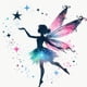 thumbnail image 2 of Adhesivos de pared de PVC, bailarina de ballet, hada y mariposa, 40 x 60 cm, 2 of 3