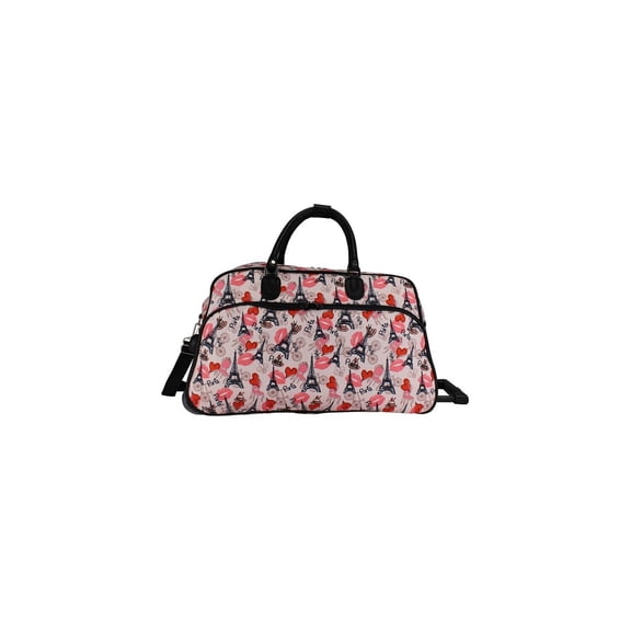 Rolling Duffel Bag Carry On - Pink Travel Duffel with Wheels & Handle