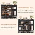 thumbnail image 6 of Homfa 7-Tier Shoe Cabinet with 3 Doors, 47.9” Wide Shoe Rack with 4 Adjustable Shelves, Shoe Organizer Cabinet for Entryway Living Room, Black, 6 of 7