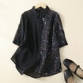 thumbnail image 2 of Pompotops Chemise Boutonnée Décontractée à Imprimé pour Femme à Manches Longues à Col à Revers Haut/chemise Liquidation, 2 of 7