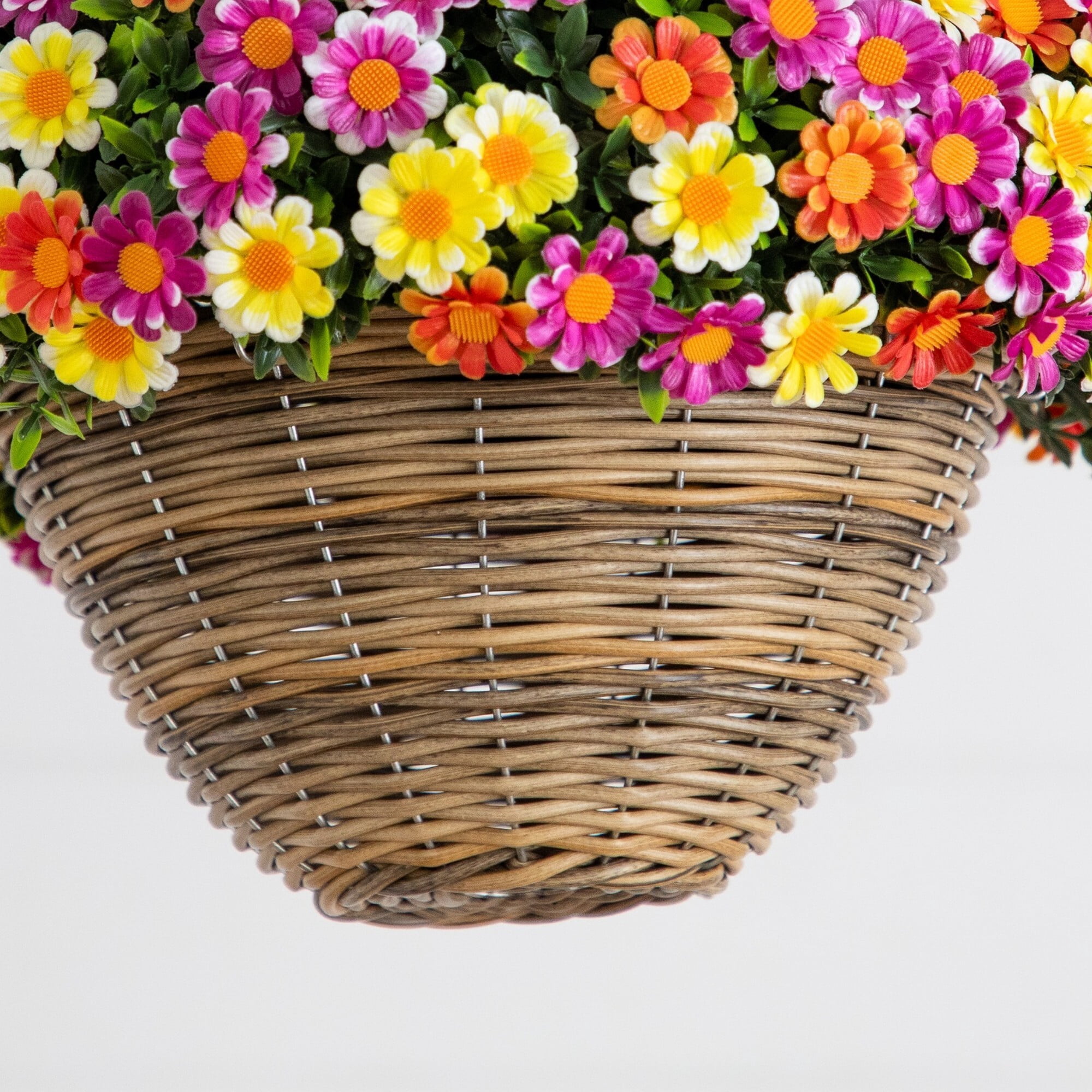 22in. UV Resistant Artificial Mixed Daisy Hanging Basket (Indoor/Outdoor)