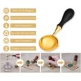thumbnail image 3 of GFDYREE Wooden Handle Brass Wax Spoon for Sealing Stamp Large (1.2 Inches Diameter), 3 of 7