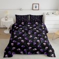 thumbnail image 2 of Homewish Gothic Skeleton Queen Comforter Set for Teens, Halloween Skull Graffiti Comforter Sets Queen, Black Reversible, 3-Piece, 1 Comforter and 2 Pillowcases, 2 of 6