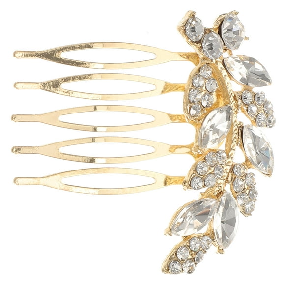 FRCOLOR 1Pc Wedding Hair Accessory Hair Pins for Bride Golden Alloy Rhinestone Decoration