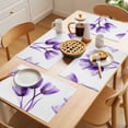 thumbnail image 5 of Luxury Purple Tulip Placemats Set of 6 Watercolor Spring Rustic Floral Place Mats Indoor Wipeable Table Mats Washable Cloth Dining Table Placemats for Kitchen Holiday Party Home Decor 13x19 Inch, 5 of 9