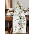 thumbnail image 2 of Eucalyptus Floral Burlap Cotton Table Runner 14x72 Inches Long, Vintage Spring Botanical Leaves Farmhouse Table Runners, Outdoor Dining Tablecloths Decor for Baby Shower/Party/Wedding, 2 of 6
