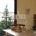 thumbnail image 6 of Vintiquewise Nine Branch Electric Chabad Judaica Chanukah Menorah Gold, 6 of 8