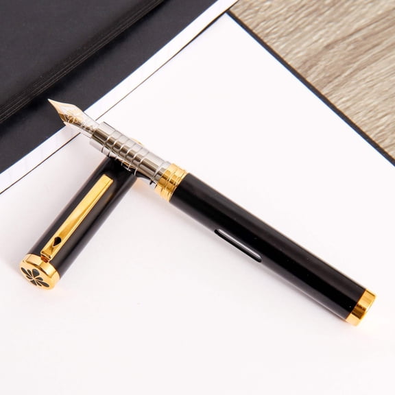 Diplomat Nexus Black Gold Fountain Pen - 14k Nib