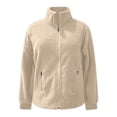 thumbnail image 5 of Fleece Jacket for Women Fashion Casual Cozy Solid Color Long-Sleeve Outerwear for Fall Winter Daily Outdoor Lounge, 5 of 9