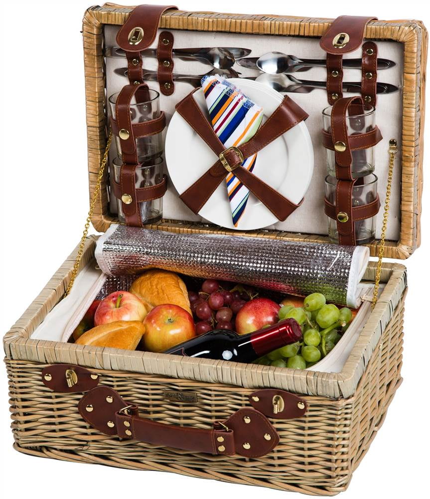Willow Picnic Basket w Leather Appointments