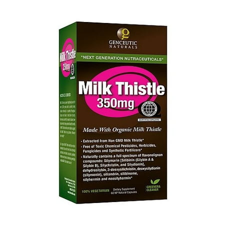Milk Thistle Certified Organic 350mg Genceutic Naturals 60 (Best Organic Milk Thistle Supplement)