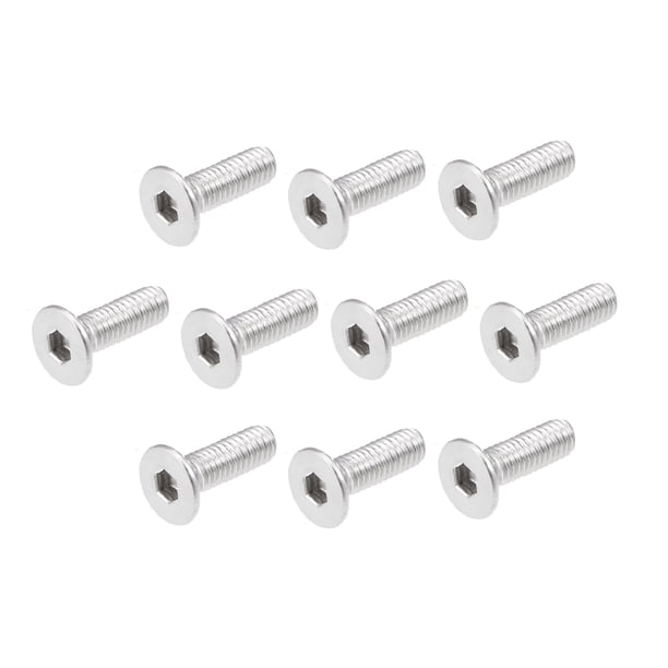 Tornillos de cabeza plana M3x10mm, tornillo hexagonal interno, sujetadores de acero inoxidable 304, 80 piezas