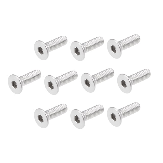 Unique Bargains M3x10mm Flat Head Machine Screws Inner Hex Screw 304 Stainless Steel Fasteners Bolts 80 Pcs