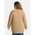 thumbnail image 3 of Terra & Sky Women's Plus Chenille Crochet Cardigan Sweater, Midweight, Sizes 0X-5X, 3 of 5