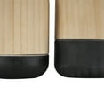 thumbnail image 4 of DecMode 9", 7"H Colorblock Light Brown Wood Vase with Black Bases, Set of 2, 4 of 9