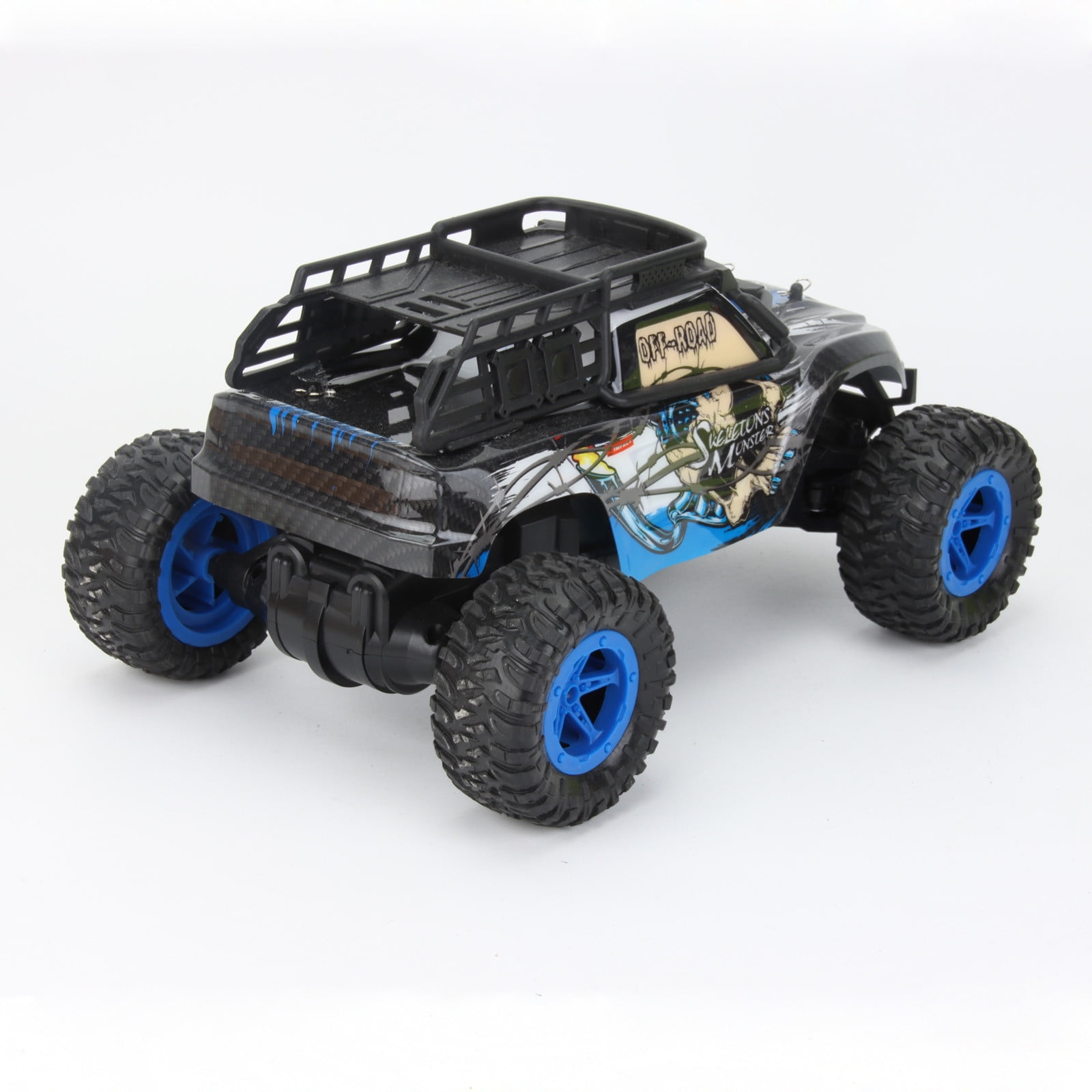 ​1:16 Scale Beginner RC Truck - 18km/h Speed, Dual Batteries & Pistol Grip Remote - Grass & Dirt Use Age 8+​​ Blue