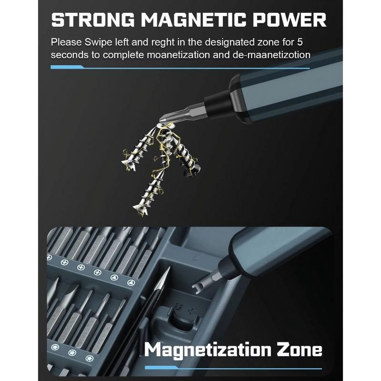 Flaiao 68-in-1 Electric Precision Screwdriver Set – 5 Torque Levels, Magnetic Bits, Rechargeable for Phones, Laptops, Watches & DIY