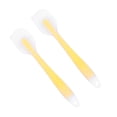 thumbnail image 3 of 2pcs Silicone Cream Scraper Large Size Silicone Scraper Translucent Cream Scraper Cake Spatula Baking Tools for Home Restaurant(Yellow), 3 of 8