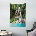 thumbnail image 1 of Waterfall Tapestry, Waterfall in Corner of Lake in Laos Surrounded by the Vietnamese Trees Asian, Wall Hanging for Bedroom Living Room Dorm Decor, 40W X 60L Inches, Blue and Green, by Ambesonne, 1 of 2