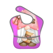 Bingfone Mess-Proof Baby Bib - Waterproof Bib For Baby Boy Or Girl With Food Catcher Pocket, Unisex-Coffee Gnome (1)