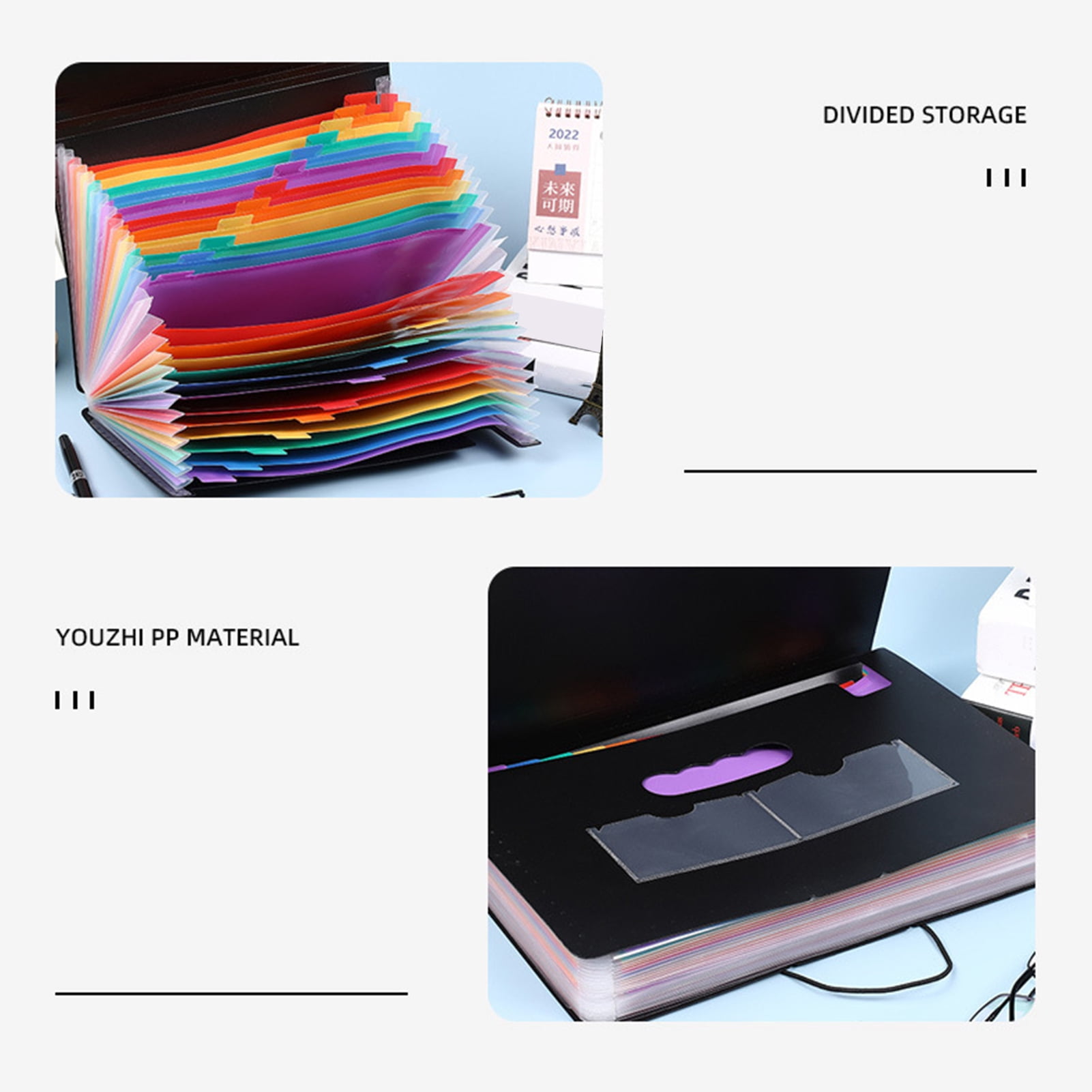 Sylvtty Accordion File Organizer 12/24/36 Pockets Expanding File Folder A4 Letter Size Paper Document Receipt Organizer for Classroom Home Office