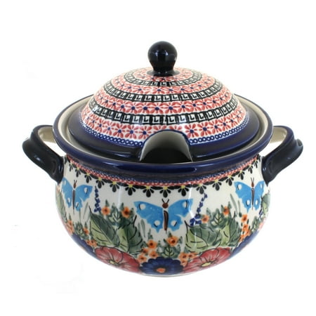 - Polish Pottery Floral Butterfly Soup Tureen