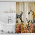 thumbnail image 2 of Vintage Hummingbirds Shower Curtain Set - 48" x 72" Washable Bathtub Curtain with 12 Hooks, Spring Farmhouse Country Flowers Waterproof Fabric Stall Shower Curtains for Bathroom/Bathtub Décor, 2 of 6