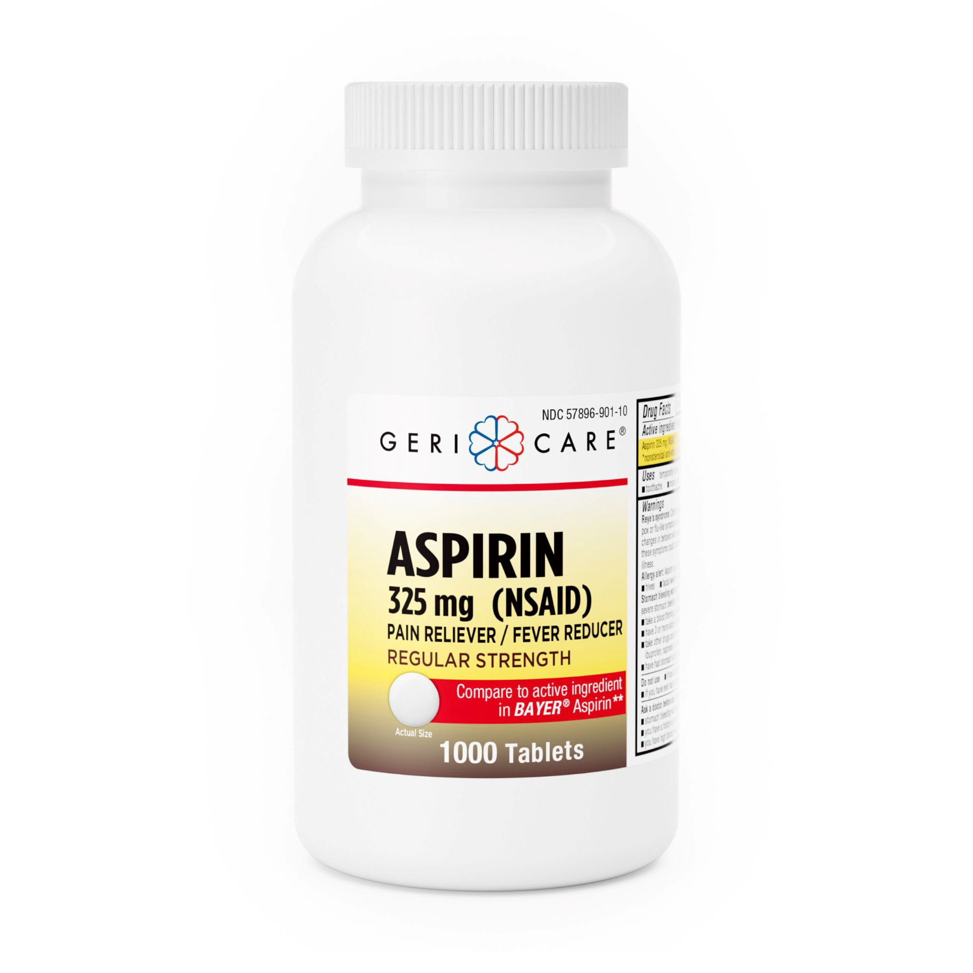 Quali-Tabs Aspirin - Pain Relief, Fever Reducer, Anti-Inflammatory Tablet, 325 mg Strength, 1000 per Bottle