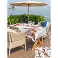 thumbnail image 4 of Outdoor Tablecloth with Umbrella Hole and Zipper, Grey Christmas Rectangle Table Cloth 60x84 Inch Waterproof Tablecloth, Red Snowman Xmas Tree Snowflake Winter Picnic Table Cover for Patio Camping, 4 of 7