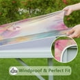 thumbnail image 6 of Colorful Floral Pattern Square Fitted Tablecloth with Elastic Edge,Square Table Cover,Washable Elastic Table Cover for Home Kitchen Party Decor 34"x34", 6 of 6