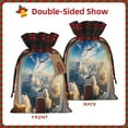 thumbnail image 2 of Rocae Sunset Airplane Travel View Print Christmas Drawstring Linen Gift Bag with Drawstrings Treat Bag Goody Present Bags for Christmas Party Favor, 2 of 8