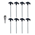 thumbnail image 1 of Estacas de Metal para Carpas de 200 mm X 8 Piezas, Clavijas para Acampar, Anclajes para Taladrar en el Suelo, Tornillos en Espiral con Enchufe Hexagonal, Estacas para Acampar A, 1 of 5