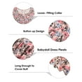 thumbnail image 6 of TIYOMI Ladies Plus Size 4X Swing Flowy Floral Tops Henley Blouses Summer Short Sleeve Buttons Up Tunics Pink Flower Dressy Blouses Pleated Babydoll Casual Tunics 4XL 24W 26W, 6 of 6