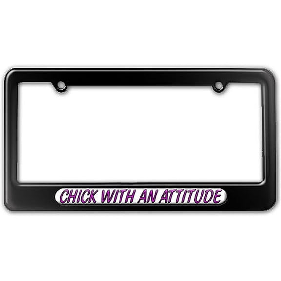 Chick With An Attitude License Plate Frame