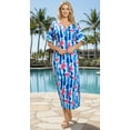 thumbnail image 5 of HAPPY BAY Women's Beachwear Swimsuit Coverups for Women Summer Cover ups for Swimwear Women Button up Beach Dress Night T Shirt L-XL Blue_AC650, 5 of 5