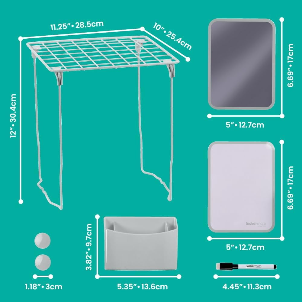 LL Whiteboard, Storage Cup & Dry Erase Marker - Gray