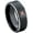 Yellow Gold Bezel, variant on 0.05ctw Princess Cut Pink Tourmaline Tungsten Ring - 8MM Polished Black IP Stepped Edge Tungsten Carbide Wedding Band - October Birthstone Ring - 14kt Yellow Gold Bezel - TN118PSG-1PTMs13
