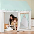 thumbnail image 5 of Tiny Land Woodland Adventure Kids Play Tent - Indoor Forest Wonder Kids Playhouse with Matching Floor Mat, Green & White, 5 of 10