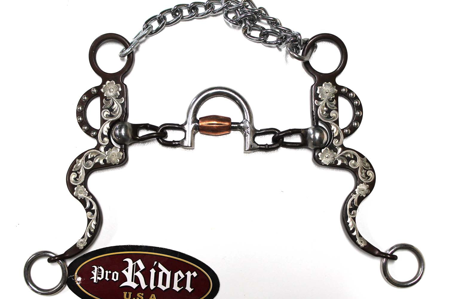 Horse Silver Engraved Sweet Iron Antique Brn Correction Bit 5/" 35145