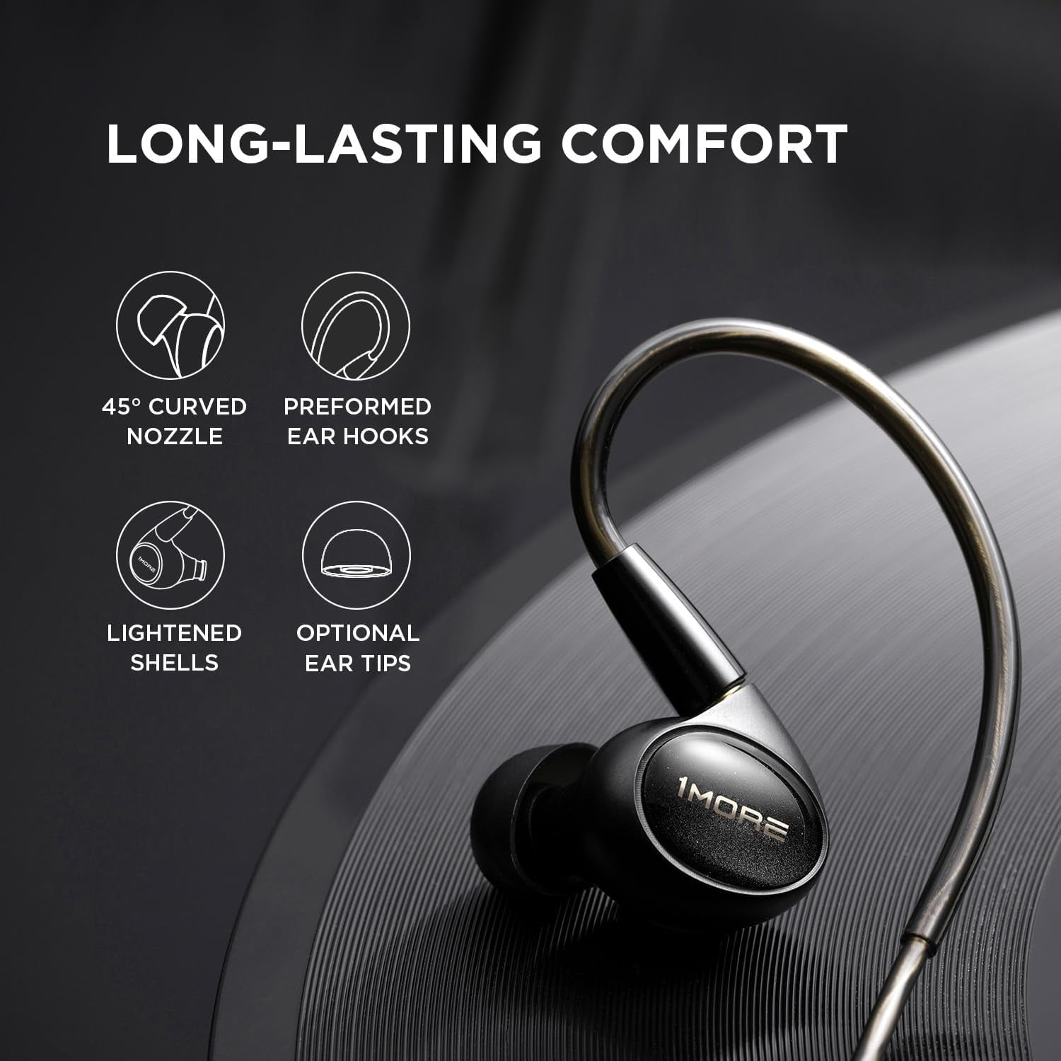 1MORE Wired Earbuds Headphones with Mic & Remote, 3.5mm Hi-Res Audio Jack, Tangle Free, Black