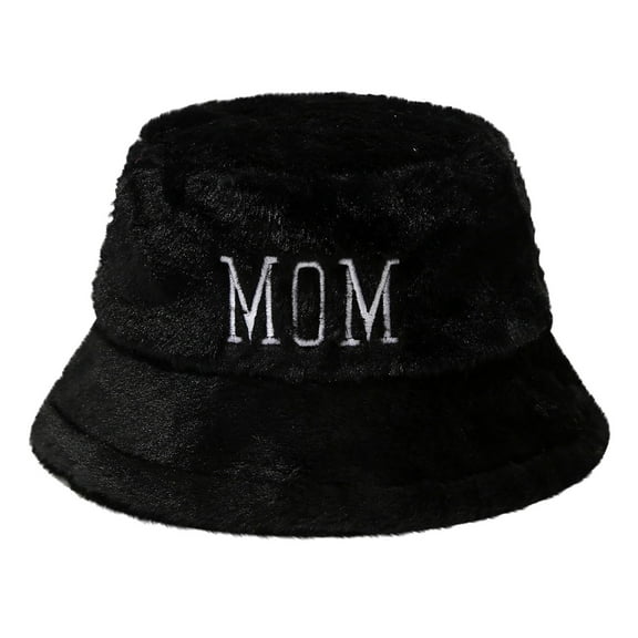 IDALL Bucket Hat Scarf Set for Women, Faux Fur Winter Hats for Women, Thick Neck Warmer Scarf for Women Black One Size