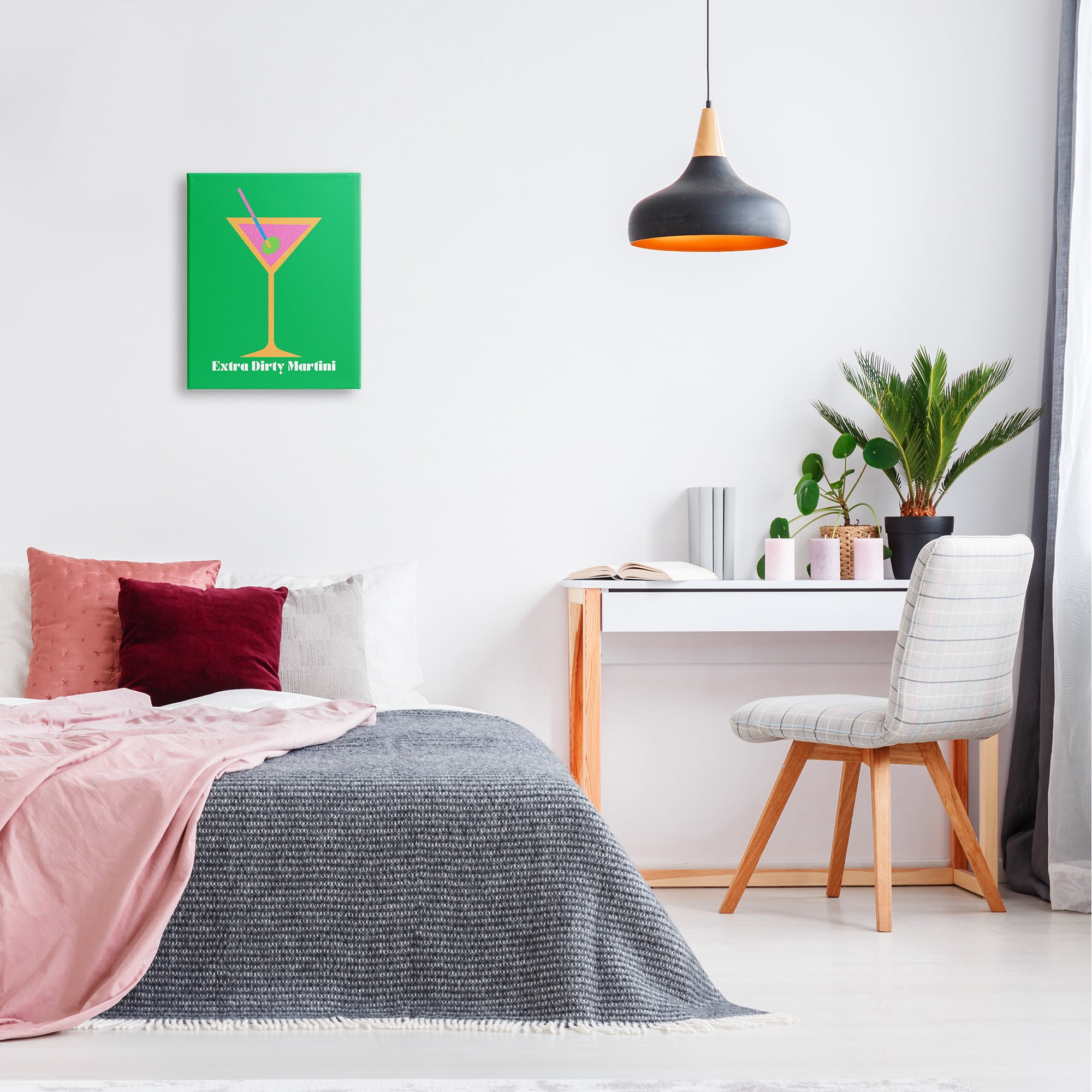 Stupell Industries Extra Dirty Martini on Green Food & Beverage Painting Gallery Wrapped Canvas Art Print Wall Art, 16 x 20